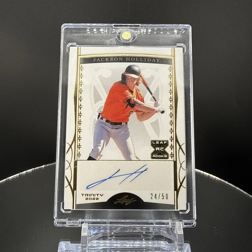 2022 Leaf Trinity Jackson Holliday Autograph 2/25 Orioles Rookie RC #BA-JH1